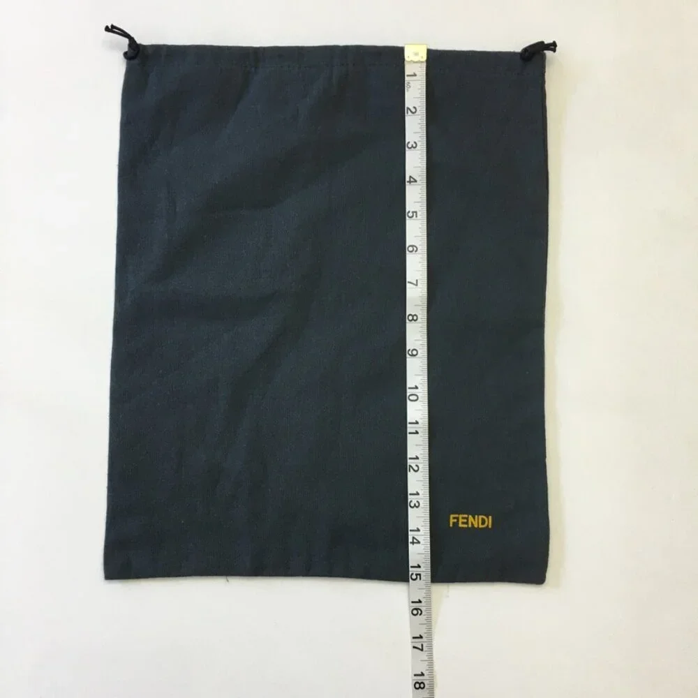Fendi Dust Bag Jet Black Cotton 15